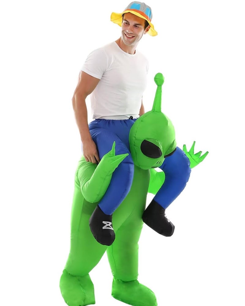 Double Couple Inflatable Alien Dinosaur Costume Halloween Blow up Costumes for Adult - Image 2